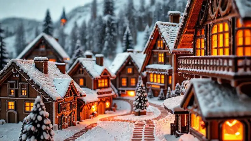 Bayerische Weihnachtsbilder sind festlich und winterlich