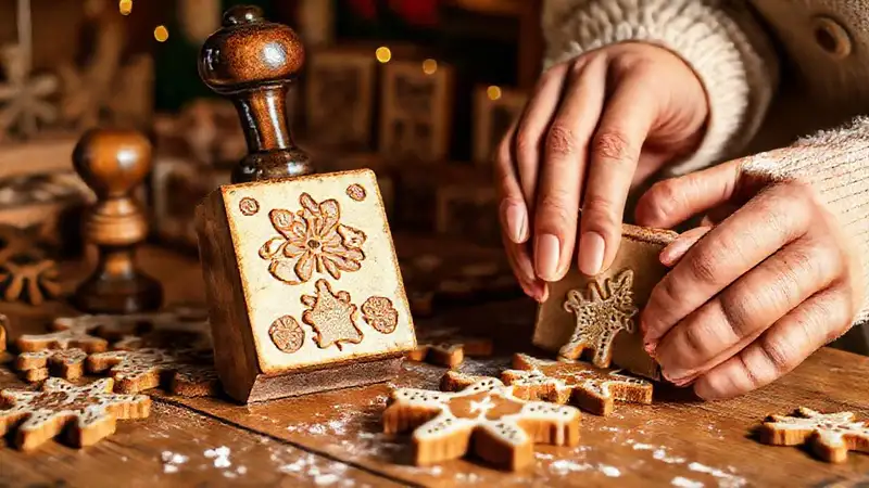 Traditionelle Lebkuchen-Stempel erzeugen weihnachtliche Wärme