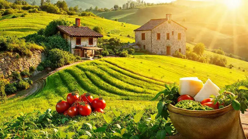 Italienische Landschaft strahlt warm und einladend
