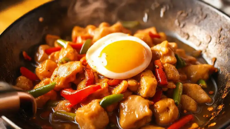 Knuspriges Kung Pao-Hühnchen in Wok