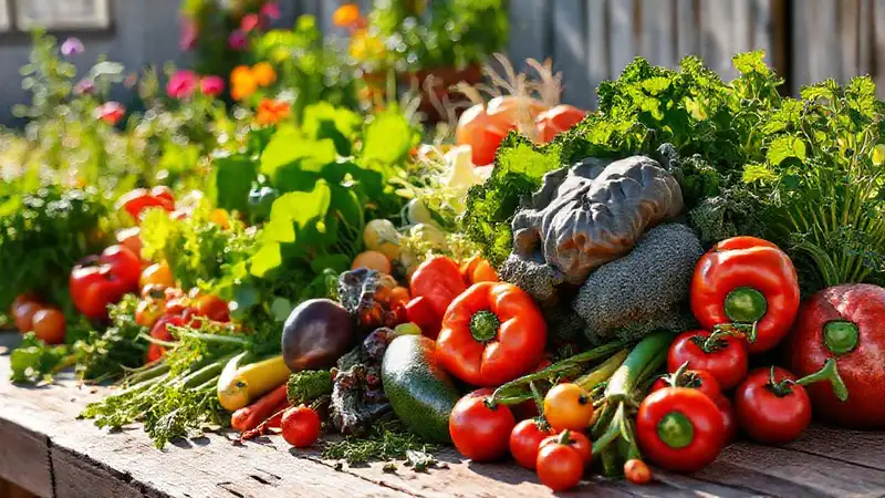 Hier ist eine kurze Antwort:Bunte Gemüsegarten lädt zum Genießen ein